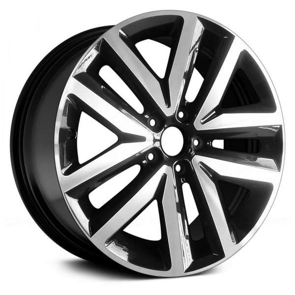 Replace® - 18 x 7.5 Double 5-Spoke Machined and Gloss Black Alloy Factory Wheel (Remanufactured)