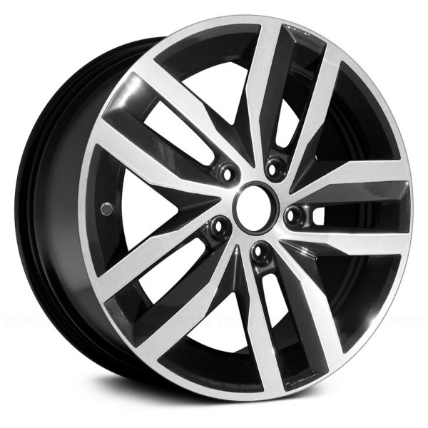 Replace® - 17 x 7 Double 5-Spoke Machined and Gloss Black Alloy Factory Wheel (Remanufactured)
