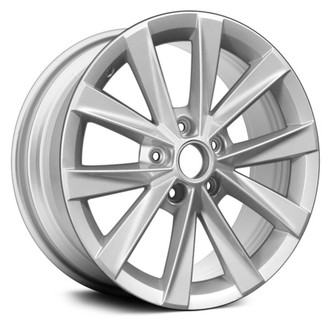 Replace® - 5 V-Spoke Bright Sparkle Silver 17x7 Alloy Factory Wheel - Remanufactured