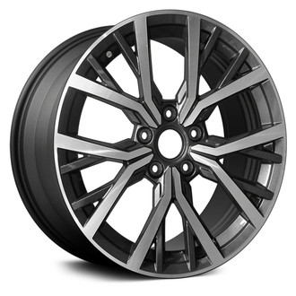 Replace® - Multi 5-Spoke Machined and Dark Bluish Charcoal 17x7 Alloy Factory Wheel - Remanufactured