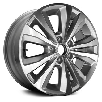 Replace® - 5 V-Spoke Machined and Bright Silver 16x6.5 Alloy Factory Wheel - Remanufactured