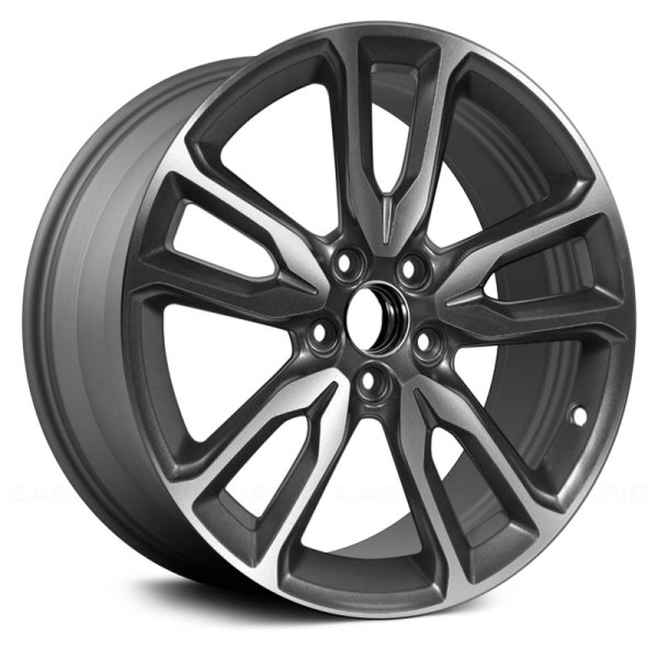 Replace® - 18 x 7.5 5 V-Spoke Machined and Medium Charcoal Egg Clear Alloy Factory Wheel (Remanufactured)