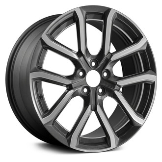 Replace® - 5 V-Spoke Machined and Dark Charcoal 19x7.5 Alloy Factory Wheel - Remanufactured