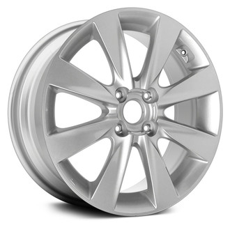 Replace® - 4 V-Spoke Bright Silver Metallic Full Face 16x6 Alloy Factory Wheel - Remanufactured