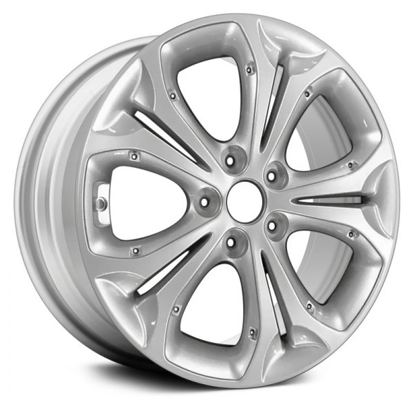 Replace® - 17 x 7 Double 5-Spoke Bright Silver Metallic Alloy Factory Wheel (Replica)