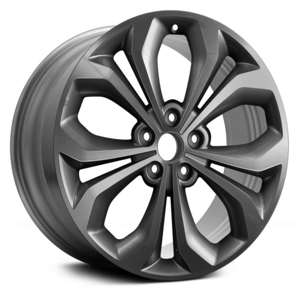 Replace® - 19 x 7.5 5 V-Spoke Machined and Medium Charcoal Metallic Alloy Factory Wheel (Factory Take Off)