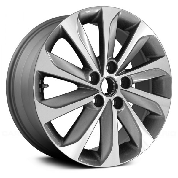 Replace® - 17 x 6.5 10 Turbine-Spoke Machined and Medium Charcoal Metallic Alloy Factory Wheel (Factory Take Off)