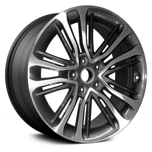 Replace® - 18 x 7.5 5 Double V-Spoke Machined and Dark Charcoal Metallic Alloy Factory Wheel (Remanufactured)