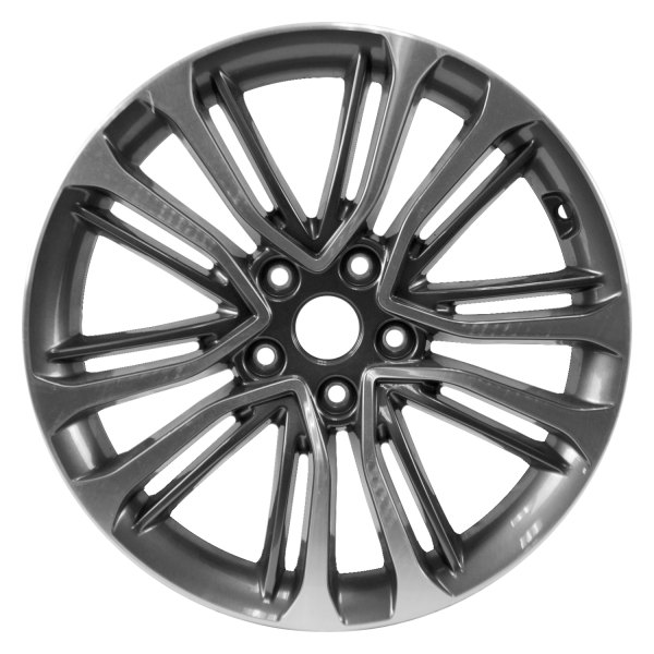 Replace® - 18 x 7.5 5 Double V-Spoke Machined and Dark Charcoal Metallic Alloy Factory Wheel (Factory Take Off)