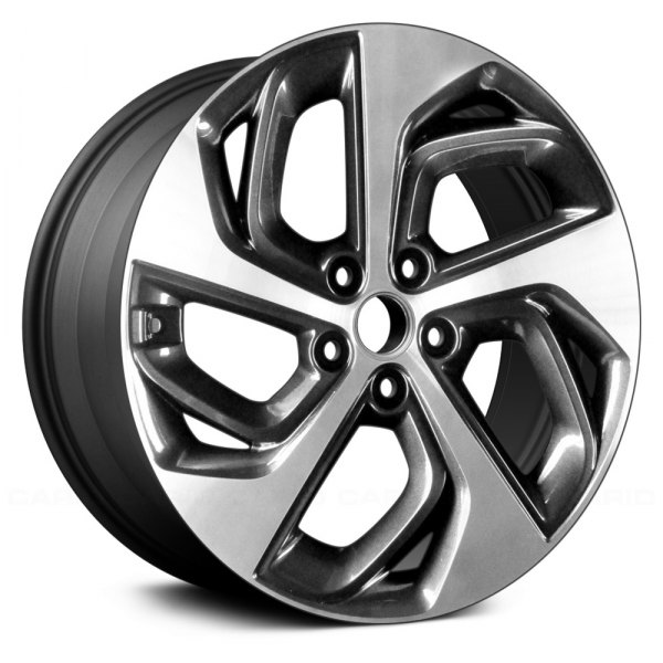 Replace® - 19 x 7.5 5 Double Spiral-Spoke Charcoal with Machined Face Alloy Factory Wheel (Remanufactured)