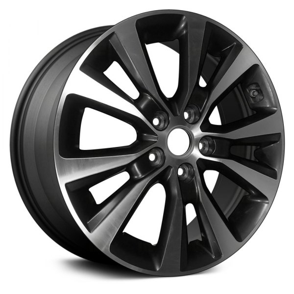 Replace® - 17 x 7 5 V-Spoke Machined and Dark Charcoal Metallic Alloy Factory Wheel (Remanufactured)