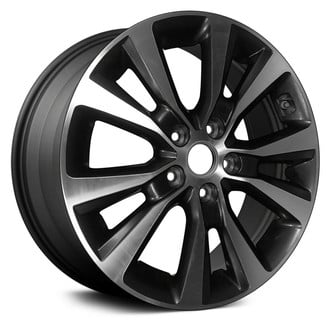 Replace® - 5 V-Spoke Machined and Dark Charcoal Metallic 17x7 Alloy Factory Wheel - Remanufactured
