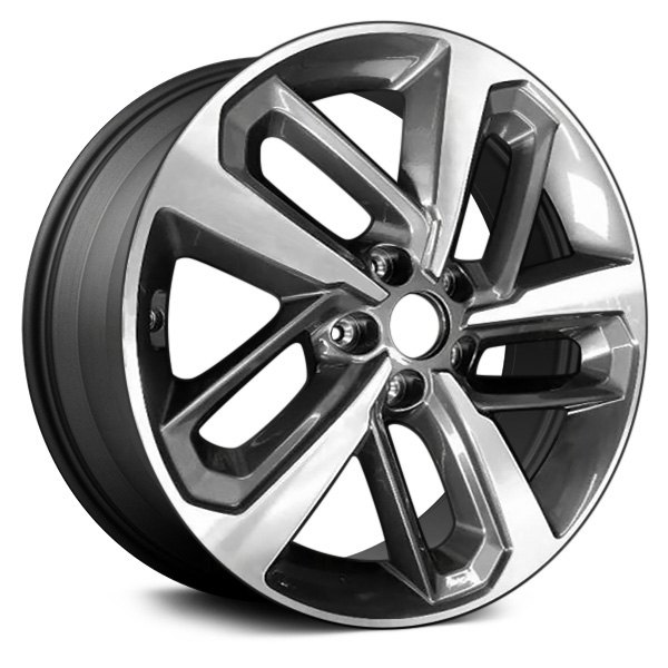Replace® - 18 x 7.5 5 Double Spiral-Spoke Machined and Dark Charcoal Alloy Factory Wheel (Remanufactured)