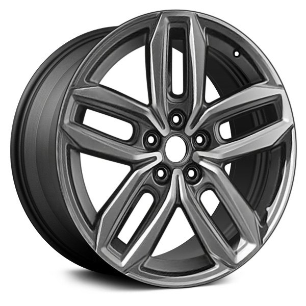 Replace® - 18 x 7.5 5 Spiral-Spoke Machined and Bluish Charcoal Metallic Alloy Factory Wheel (Remanufactured)