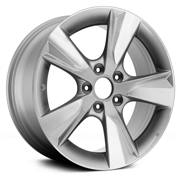 Replace® - 17 x 7 5-Spoke Machined and Medium Silver Met Alloy Factory Wheel (Remanufactured)