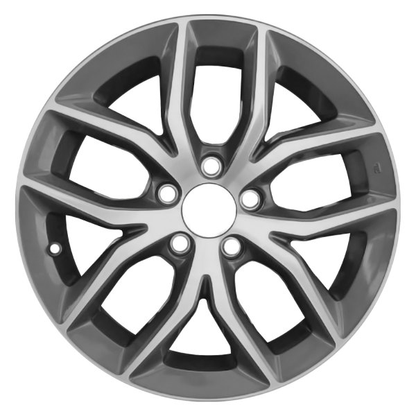 Replace® - 17 x 7 5 V-Spoke Machined Dark Charcoal Metallic Alloy Factory Wheel (Remanufactured)