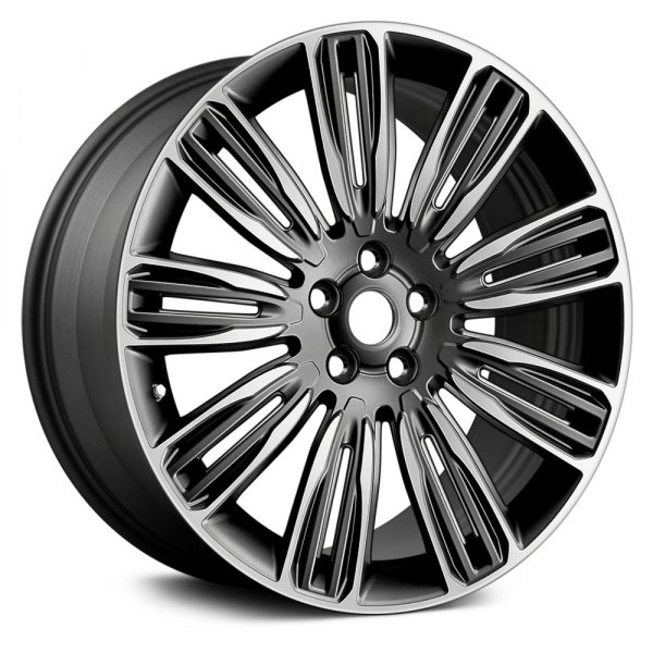 Replace® - 22 x 9.5 9 Double I-Spoke Machined and Dark Charcoal Metallic Matte Alloy Factory Wheel (Factory Take Off)