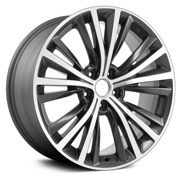 Replace® - 19 x 9 5 Double V-Spoke Machined and Medium Charcoal Metallic Alloy Factory Wheel (Remanufactured)