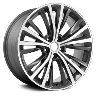 Replace® - 5 Double V-Spoke Machined and Medium Charcoal Metallic 19x9 Alloy Factory Wheel - Remanufactured