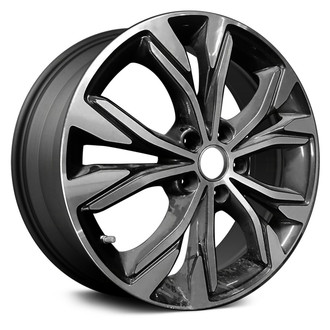 Replace® - Double 5-Spoke Machined and Dark Bluish Charcoal Metallic 18x7 Alloy Factory Wheel - Remanufactured