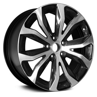 Replace® - 5 V-Spoke Machined and Gloss Black 18x7.5 Alloy Factory Wheel - Remanufactured