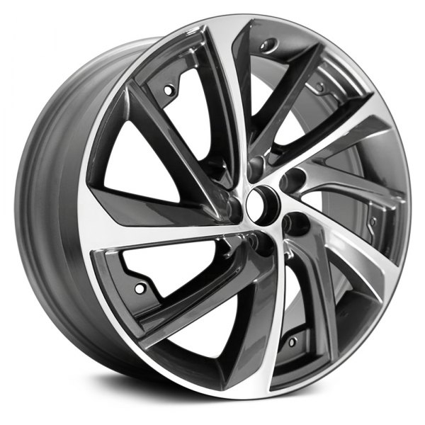 Replace® - 20 x 8 10 Spiral-Spoke Machined and Medium Charcoal Metallic Alloy Factory Wheel (Remanufactured)