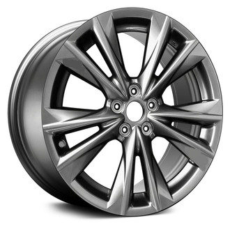 Replace® - 5 V-Spoke Deep Black Smoked Hyper Silver 19x8 Alloy Factory Wheel - Remanufactured