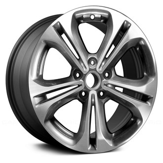 Replace® - Double 5-Spoke Charcoal with Machined Face 17x7 Alloy Factory Wheel - Remanufactured