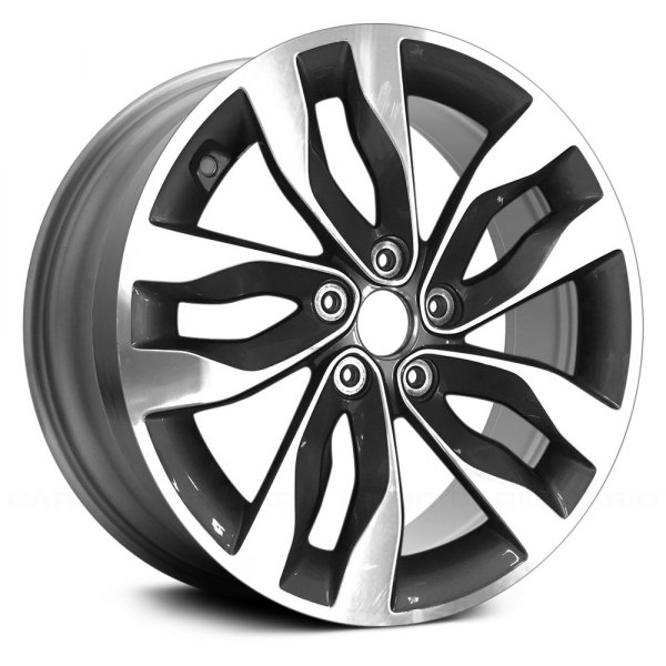 Replace® - 18 x 7.5 5 Double Spiral-Spoke Charcoal with Machined Face Alloy Factory Wheel (Remanufactured)