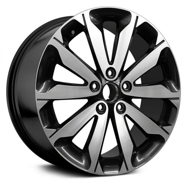 Replace® - 18 x 7 5 V-Spoke Black with Machined Face Pearl Metallic Alloy Factory Wheel (Remanufactured)