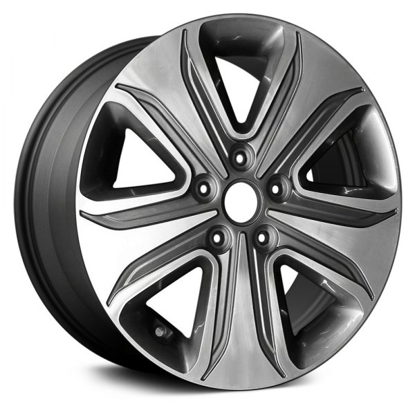 Replace® - 17 x 7 5-Spoke Dark Charcoal with Machined Face Alloy Factory Wheel (Remanufactured)