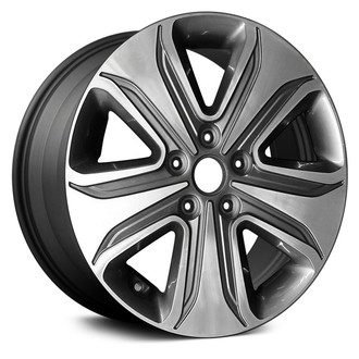 Replace® - 5-Spoke Dark Charcoal with Machined Face 17x7 Alloy Factory Wheel - Remanufactured