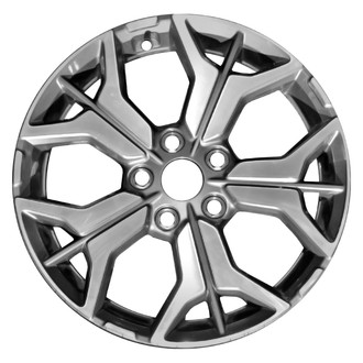 Replace® - 5 Split-Spoke Medium Charcoal with Machined Face 17x7 Alloy Factory Wheel - Remanufactured