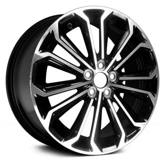 Replace® - 7 V-Spoke Black with Machined Face 17x7 Alloy Factory Wheel - Replica