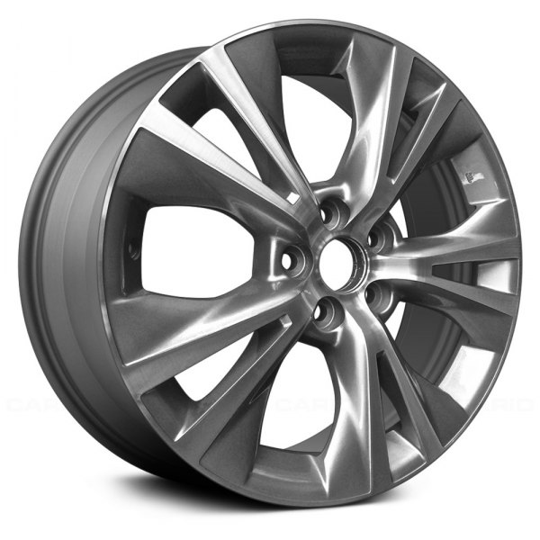 Replace® - 18 x 7.5 5 V-Spoke Dark Charcoal Metallic with Machined Face Alloy Factory Wheel (Remanufactured)