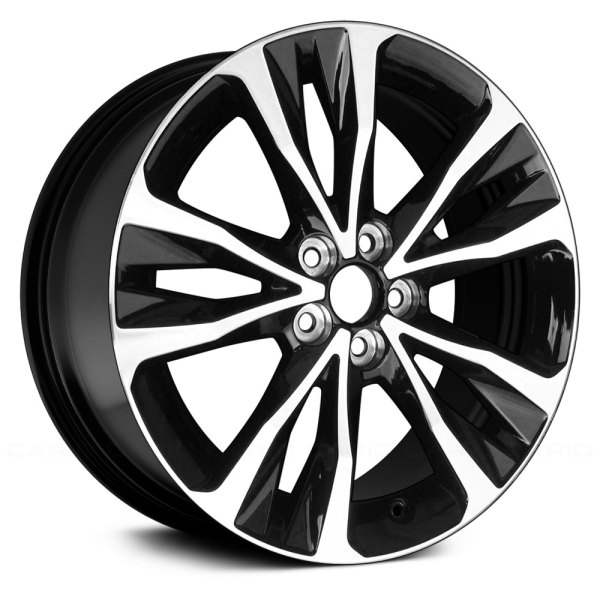 Replace® - 17 x 7 Double 5-Spoke Black with Machined Face Alloy Factory Wheel (Remanufactured)