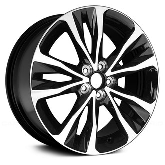 Replace® - Double 5-Spoke Black with Machined Face 17x7 Alloy Factory Wheel - Remanufactured