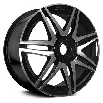 Replace® - 7 V-Spoke Black with Machined Spokes 18x8.5 Alloy Factory Wheel - Remanufactured