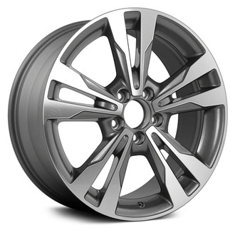 Replace® ALYMO083U35 - Double 5-Spoke Medium Charcoal with Machined Face 18x7.5 Alloy Factory Wheel - Remanufactured