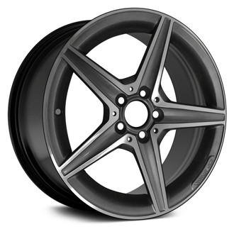 Replace® - 5-Spoke Black with Machined Face 18x8.5 Alloy Factory Wheel - Remanufactured