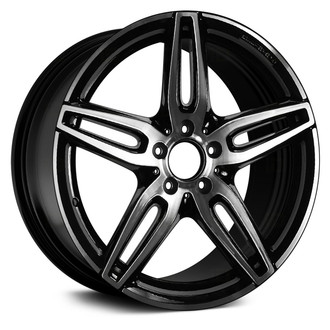Replace® - Double 5-Spoke Black with Machined Face 19x8 Alloy Factory Wheel - Remanufactured