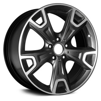 Replace® - Double 5-Spoke Black with Machined Face 19x8 Alloy Factory Wheel - Remanufactured