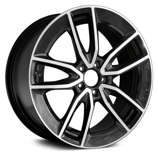 Replace® - 19 x 7.5 Double 5-Spoke Machined Black Alloy Factory Wheel (Remanufactured)