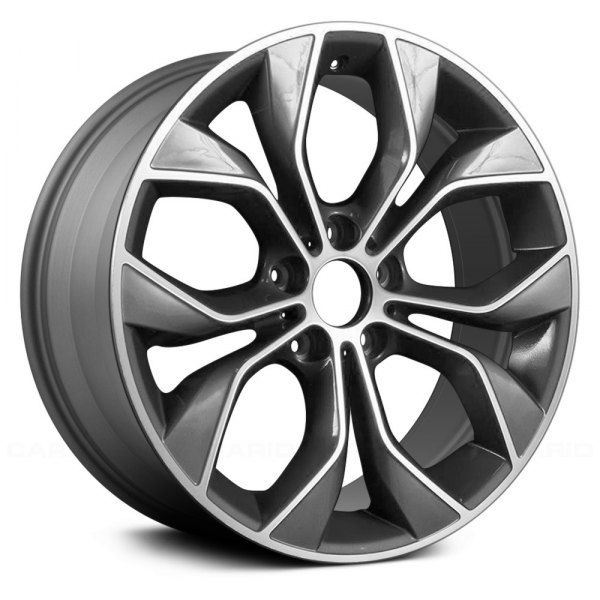 Replace® - 19 x 8.5 5 V-Spoke Dark Silver with Machined Accents Alloy Factory Wheel (Remanufactured)