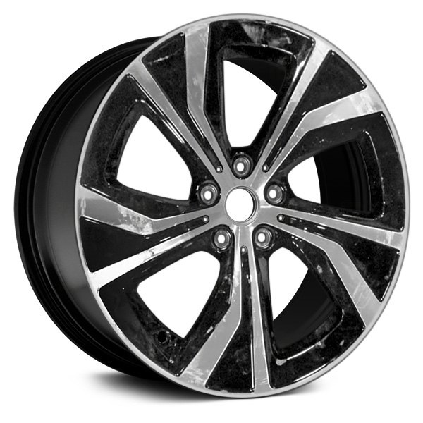 Replace® - 18 x 7 5 Spiral-Spoke Black with Machined Face Alloy Factory Wheel (Remanufactured)