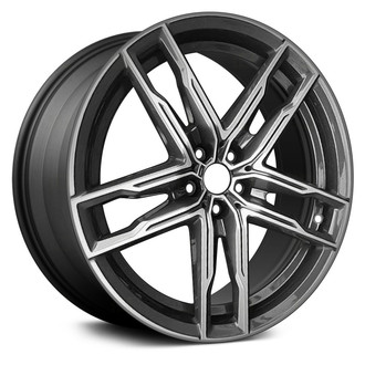 Replace® - Double 5-Spoke Machined and Dark Charcoal 20x10.5 Alloy Factory Wheel - Remanufactured