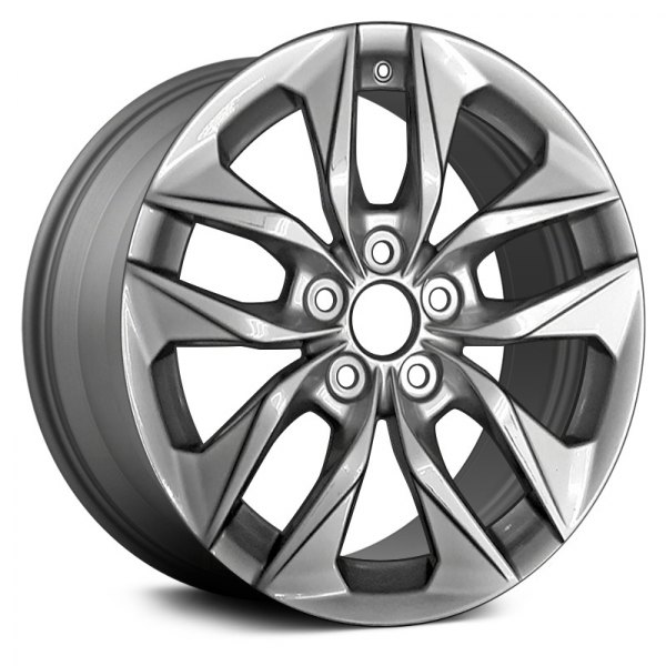 Replace® - 17 x 7 10-Spoke Machined and Medium Charcoal Metallic Alloy Factory Wheel (Remanufactured)