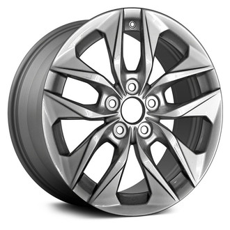 Replace® - 10-Spoke Machined and Medium Charcoal Metallic 17x7 Alloy Factory Wheel - Remanufactured
