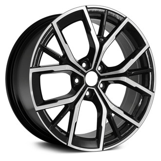 Replace® - Triple 5-Spoke Machined Gloss Black with Emblem 19x8 Alloy Factory Wheel - Remanufactured