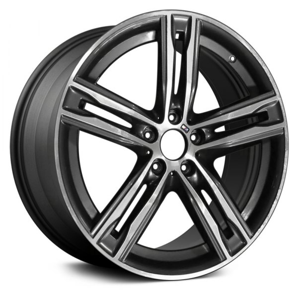 Replace® - 20 x 8.5 Double 5-Spoke Dark Charcoal with Machined Face Alloy Factory Wheel (Remanufactured)